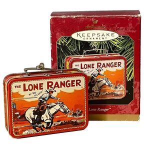 Hallmark Lone Ranger Lunch Box Ornament 1997 Pressed Tin Keepsake